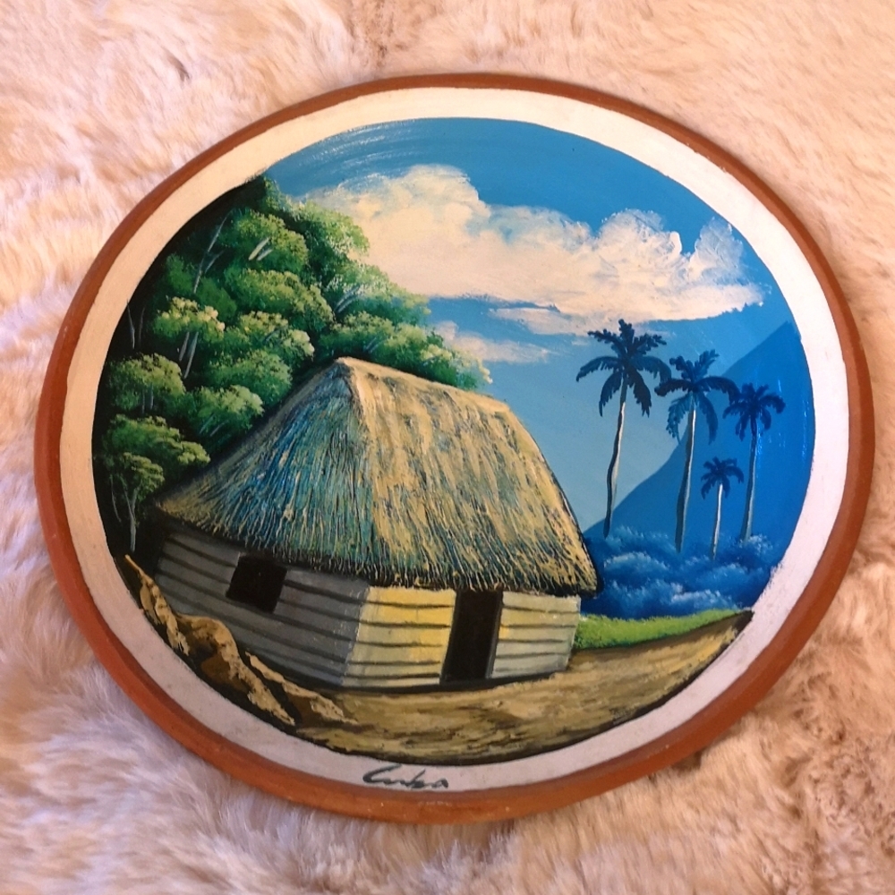 💵2/$10 Bundle & Save💵 Decorative Plate of Cuba Beach side painting